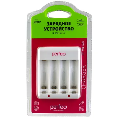 NEW Perfeo зарядное устройство PF-VN-420 Ni-MH/CD, 220V, 4 слота, AA/AAA