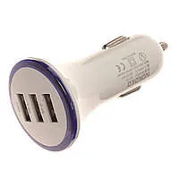 АЗУ 2USB B10 глянцев 3,1A=2A (Black) короткий