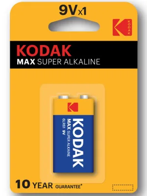 NEW Батарейка Крона Kodak LR61-1BL, MAX Alkaline, (1/10/200/4800)