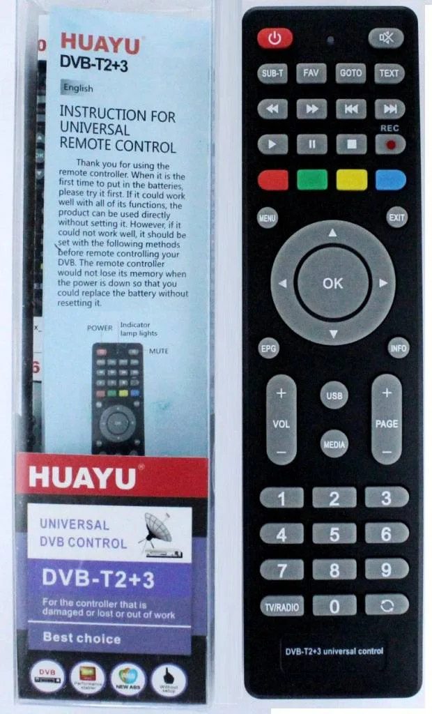 NEW Пульт Huayu для приставок DVB-T2+3 ver.2022 пульт д/приставок DVB-T2+3 как MTC DN30