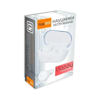 NEW Наушники внутриканальные FaisON FS-HP-946, Classy, PJ-TWS2, bluetooth, цвет: белый