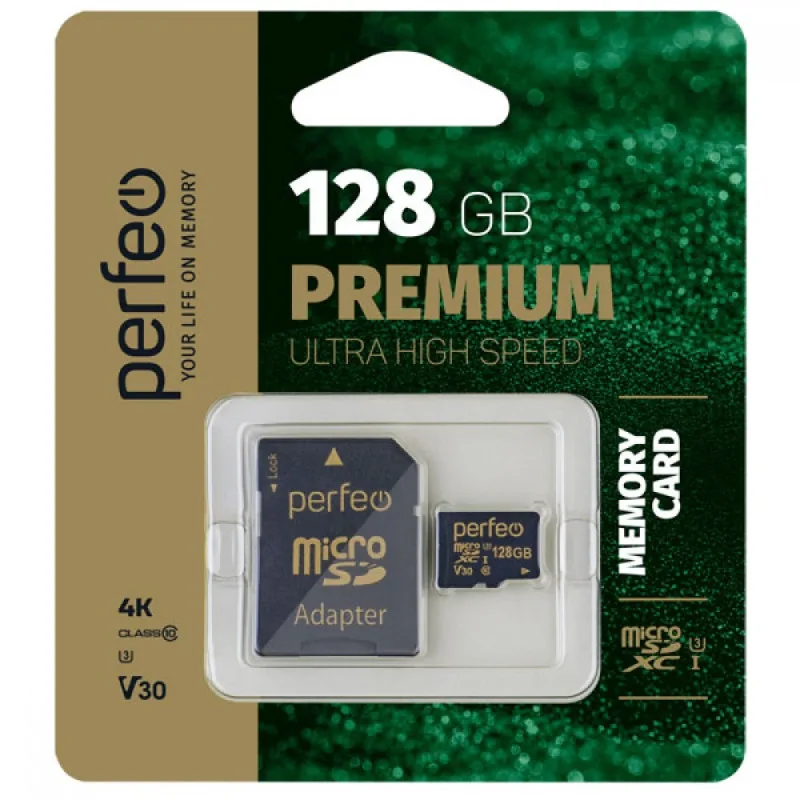 NEW Perfeo microSDXC 128GB High-Capacity (Class 10) UHS-3 V30