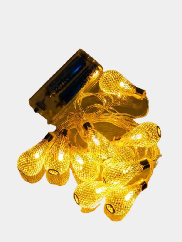 NEW Perfeo гирлянда светодиодная "Капля 1" 10LED, металл, 1.5м, 2хАА