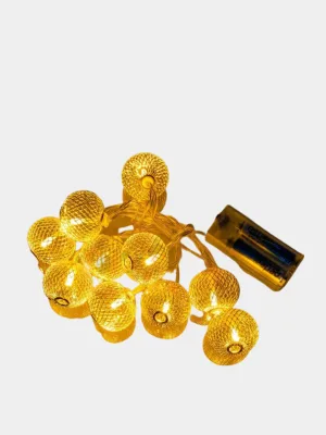 NEW Perfeo гирлянда светодиодная "Шар 1" 10LED, металл, 1.5м, 2хАА