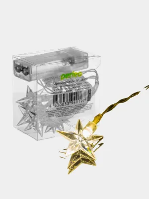 NEW Perfeo гирлянда светодиодная "Звёздочка 1" 10LED, стекло, 1.5м, 2хАА
