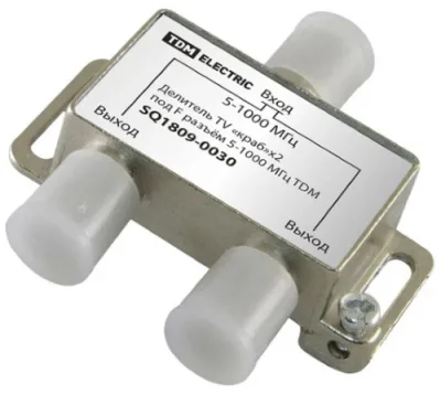 Делитель TV "краб"х2 под F-разъем TDM 1809-0030