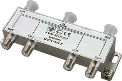 Делитель ТВ "краб" х6 под F разъем 5-1000 МГц Rexant 05-6004