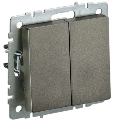 Выключатель проходной 2-кл. СП BRITE бронза IEK BR-V22-0-10-K45