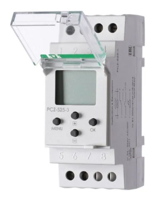 Реле времени астрономическое PCZ-525-3 1 канал с фотореле F&F EA02.002.014