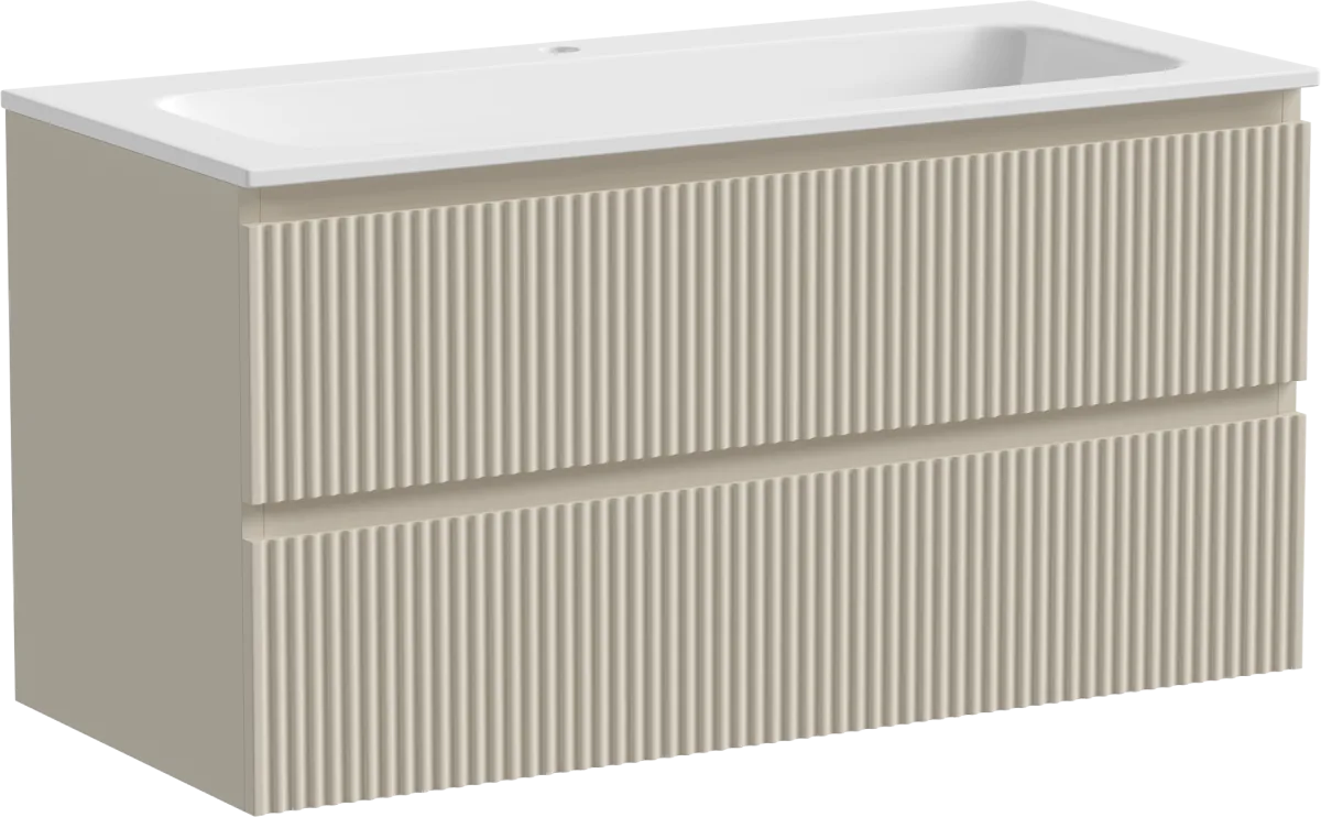 Тумба с раковиной Sancos Сноб Р (Snob R) 100 матовая бежевая (beige soft), раковина CN7013