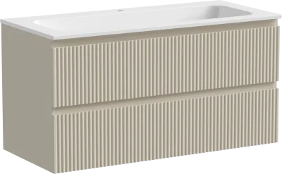 Тумба с раковиной Sancos Сноб Р (Snob R) 100 матовая бежевая (beige soft), раковина CN7013