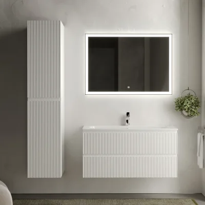 Мебель для ванной комнаты Sancos Сноб Р (Snob R) 100 белая (bianco), раковина CN7013
