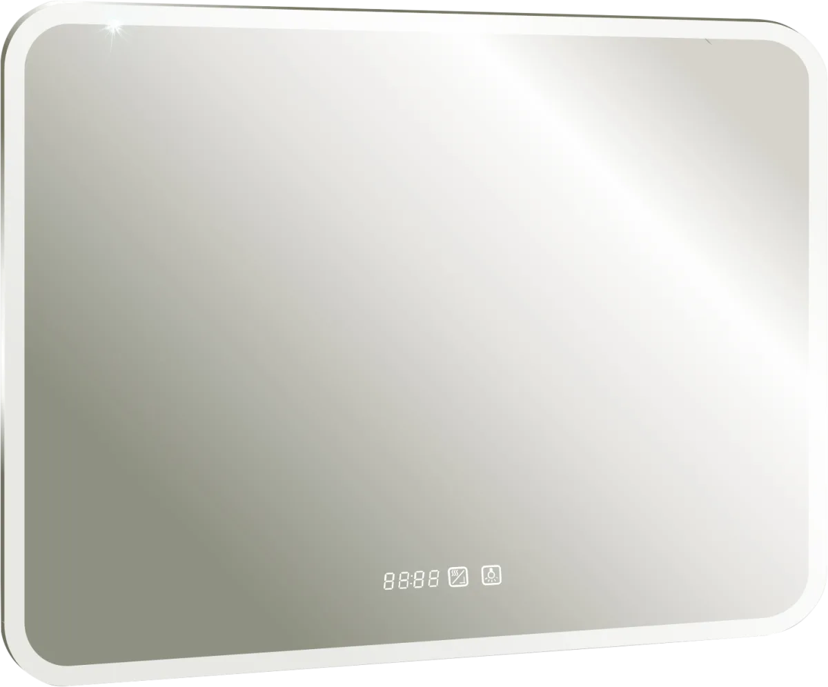 Зеркало Silver Mirrors Стив 100x80 с подсветкой, с подогревом, с часами