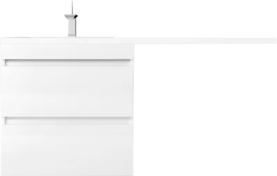 Тумба с раковиной Style Line Даллас Леон 120 L Люкс Plus подвесная, белая, для стиральной машины