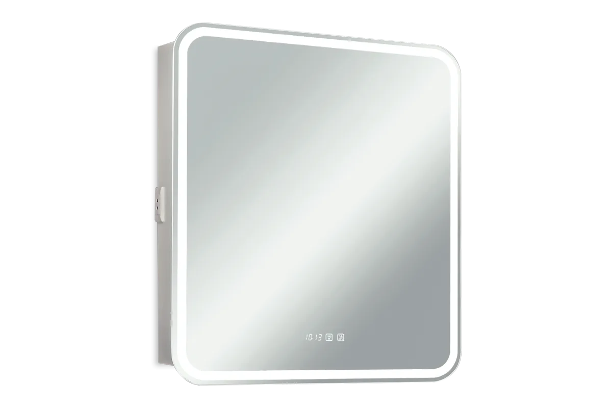 Зеркало-шкаф Silver Mirrors 80х70 L с подсветкой, белое