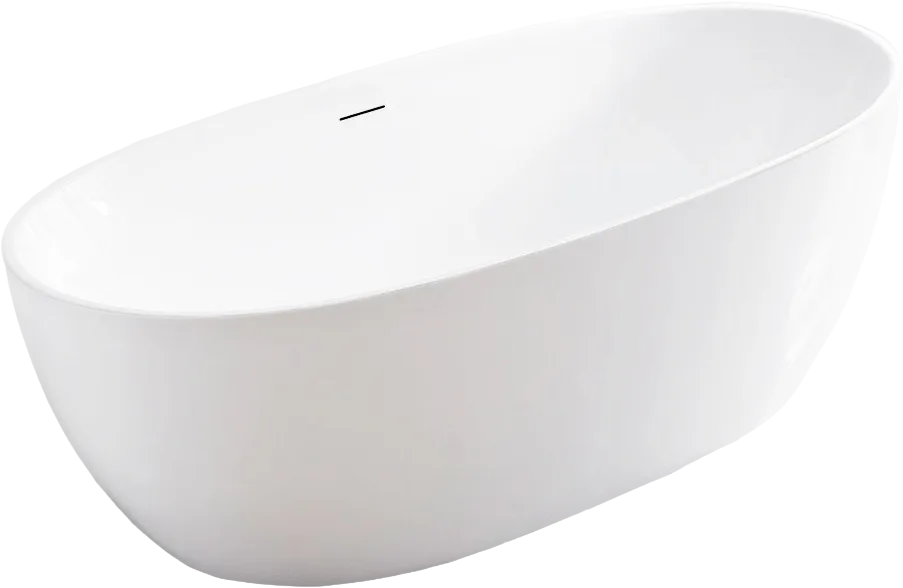 Акриловая ванна Vincea VBT-405-1700 170x80 см, отдельностоящая, белая, овальная, на ножках, со сливом-переливом