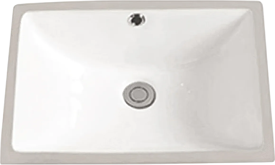 Раковина встраиваемая снизу SantiLine SL-3003 47 белая, прямоугольная, фаянс
