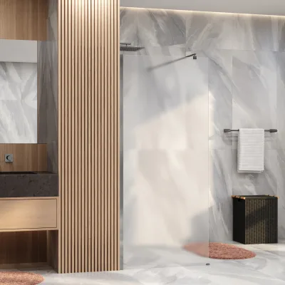 Душевая перегородка Wasserkraft Rur 30W 110 см, профиль хром, стекло матовое