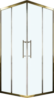 Душевой уголок Veconi Premium Trento PTC-20G 90x90, профиль брашированное золото, стекло прозрачное
