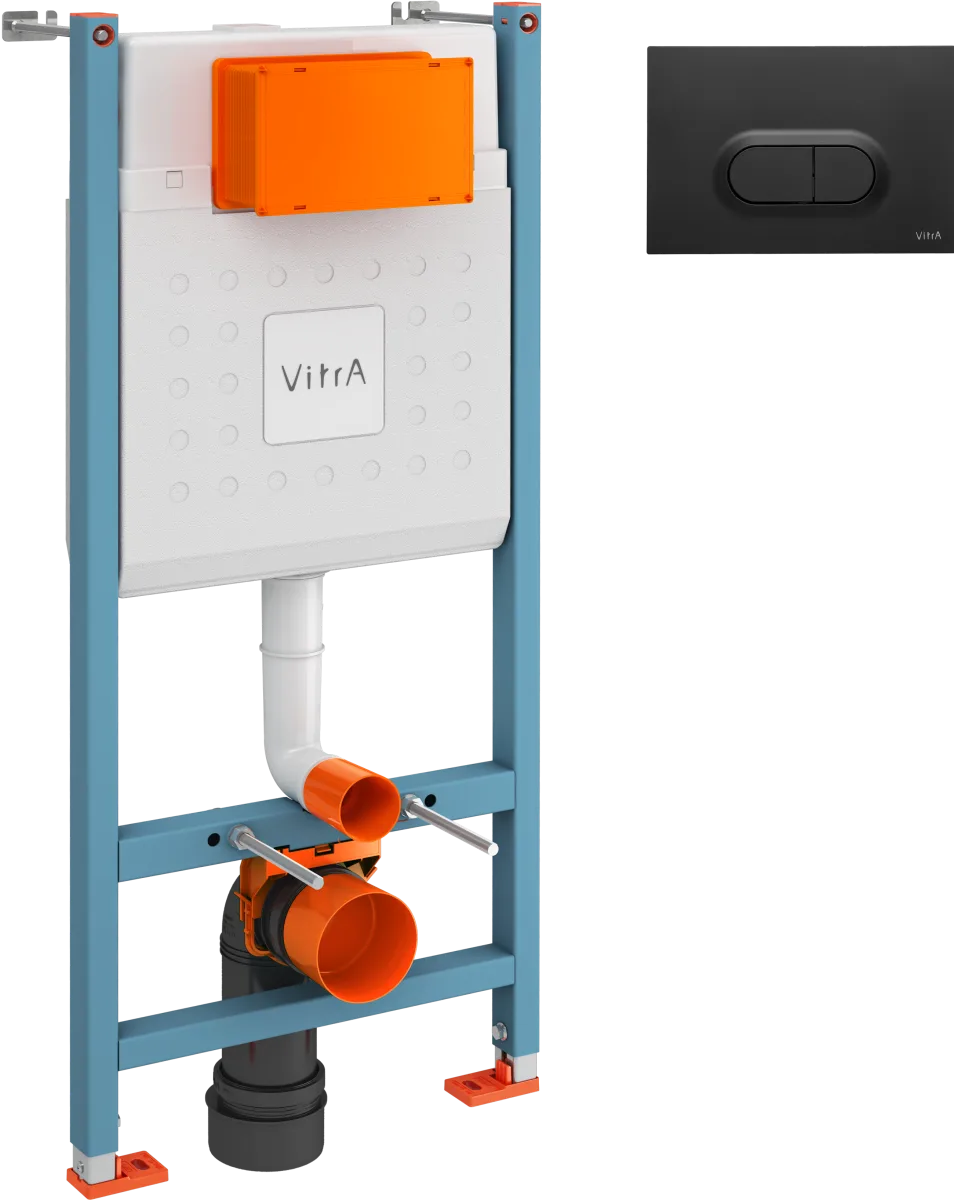 Комплект Инсталляция VitrA Ви-Фикс Кор (V-Fix Core) 732-5800-01 + Кнопка Луп О (Loop O) 740-0511 цвет матовый черный