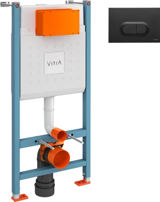 Комплект Инсталляция VitrA Ви-Фикс Кор (V-Fix Core) 732-5800-01 + Кнопка Луп О (Loop O) 740-0511 цвет матовый черный