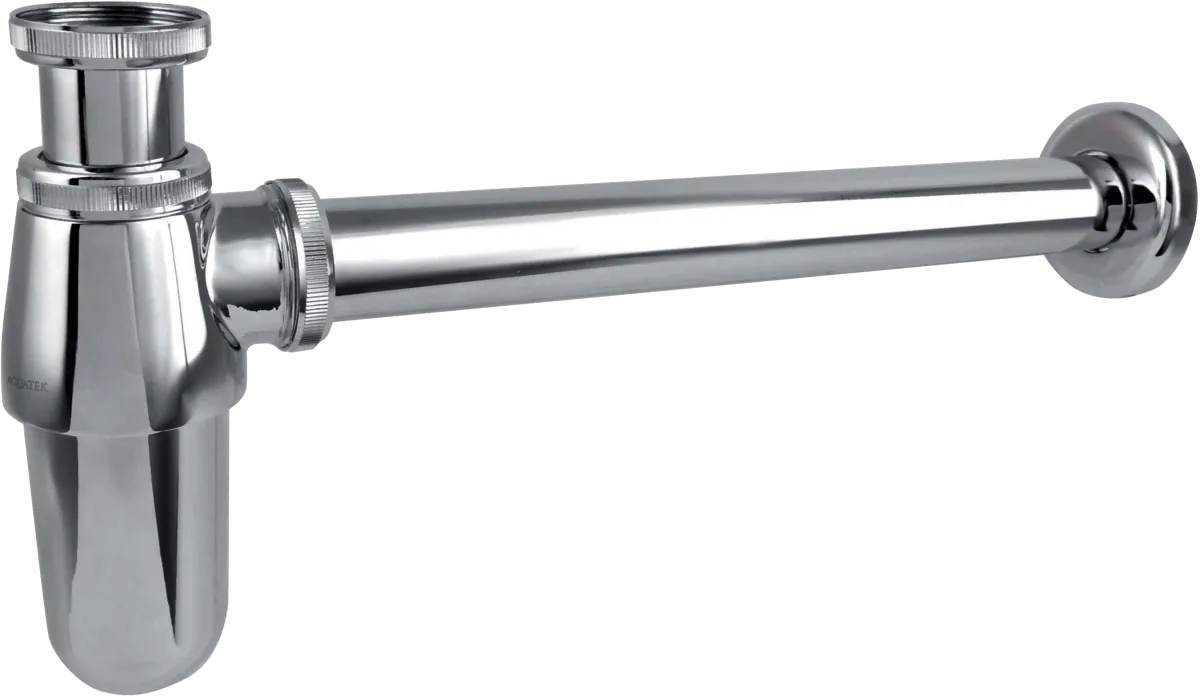 Сифон для раковины AQUATEK AQ6011CR 32 мм, бутылочный, хром, нержавеющая сталь