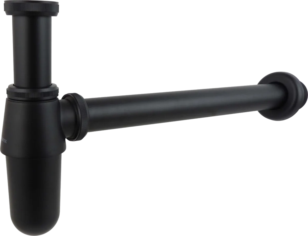 Сифон для раковины AQUATEK AQ6011MB 32 мм, бутылочный, матовый черный, нержавеющая сталь
