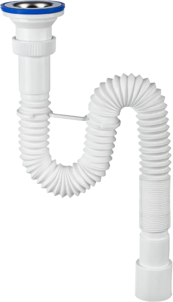 Сифон для мойки Virplast Мини Элит 30986333 40 мм, гофрированный, хром, нержавеющая сталь