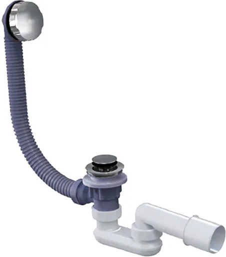 Слив-перелив для ванны Triton CK60PF 52 мм, полуавтомат, хром, с сифоном