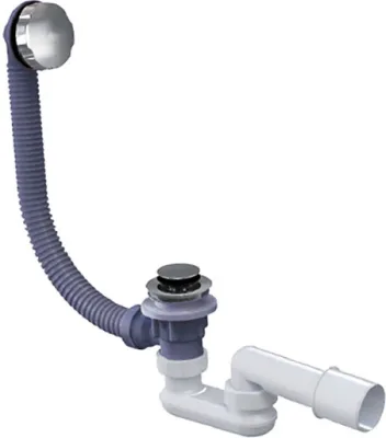Слив-перелив для ванны Triton CK60PF 52 мм, полуавтомат, хром, с сифоном