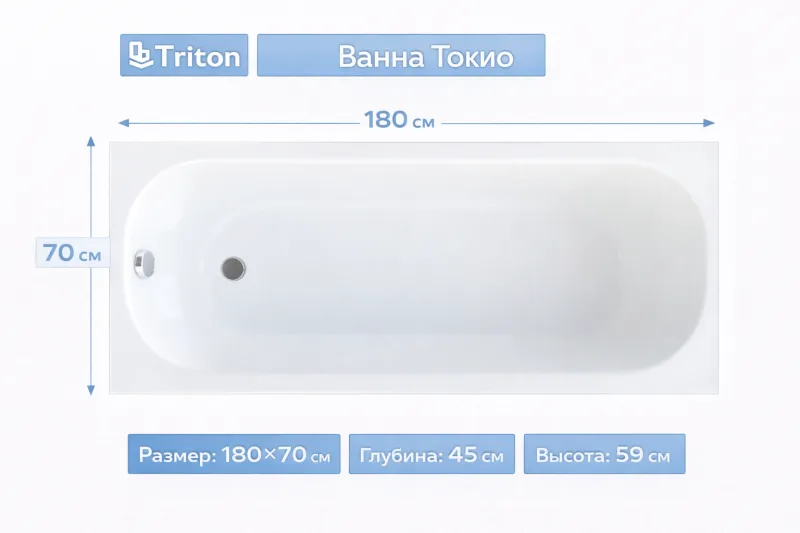 Ванна Токио 180х70 Triton