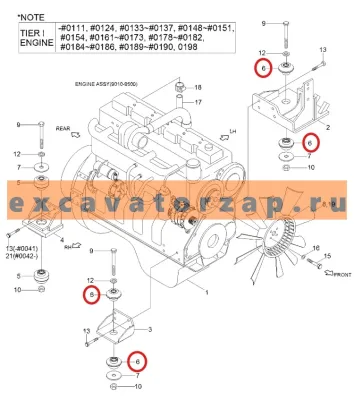 Подушка двигателя 11N6-13060 передняя, аналог, Корея, экскаватора HYUNDAI R290LC7, R300LC9S, R305LC7, R320LC7, R320LC7A, R330LC9S, R360LC7, R360LC7A, R8007AFS, R800LC-9, R800LC7A, R800LC9FS