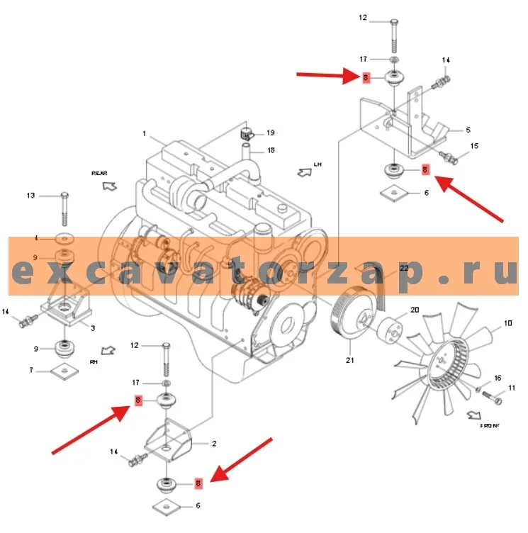 Подушка двигателя 11N6-08250 передняя, оригинал, HYUNDAI, экскаватора HYUNDAI R110-7A, R140LC-7, R140LC-7A, R140LC9S, R140LC9V, R140W7, R140W7A, R140W9S, R145CR9, R160LC7A, R170W7A, R180LC7A