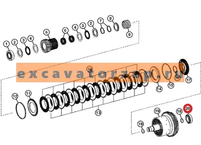 Подшипник S06/43279, S0643279 (аналог, HYUNDAI) муфты КПП экскаватора погрузчика Hidromek 102