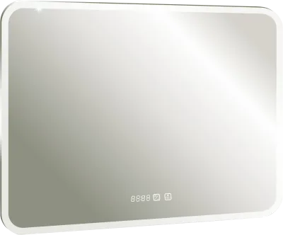 Зеркало Silver Mirrors Стив 100x80 с подсветкой, с подогревом, с часами