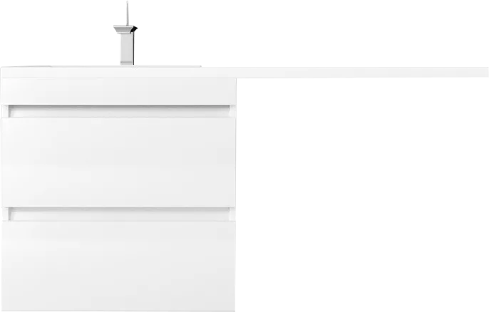 Тумба с раковиной Style Line Даллас Леон 120 L Люкс Plus подвесная, белая, для стиральной машины