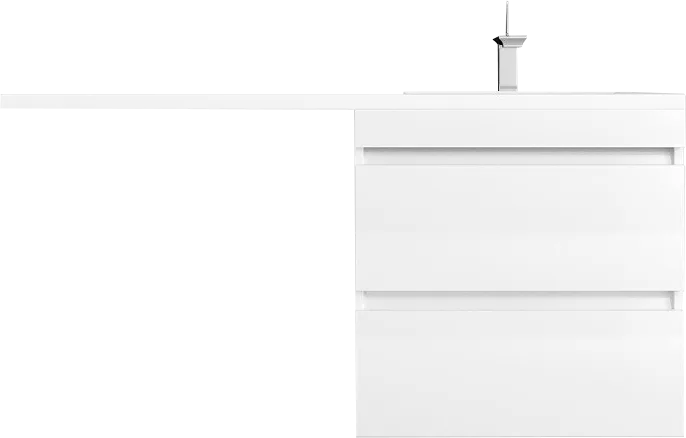 Тумба с раковиной Style Line Даллас Леон 120 R Люкс Plus подвесная, белая, для стиральной машины