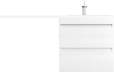 Тумба с раковиной Style Line Даллас Леон 120 R Люкс Plus подвесная, белая, для стиральной машины