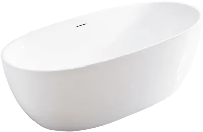 Акриловая ванна Vincea VBT-405-1700 170x80 см, отдельностоящая, белая, овальная, на ножках, со сливом-переливом