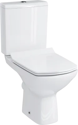 Унитаз-компакт напольный Cersanit Карина (Carina) Clean On 011 3/5 DPL EO S-KO-CAR011-3/5-COn-S-DL-w с микролифтом, безободковый, глянцевый белый