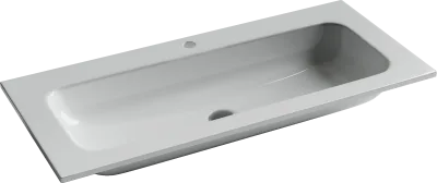 Мебельная раковина Ceramicanova Грация (Grace) CN7013 101 накладная, глянцевая белая, прямоугольная, фарфор