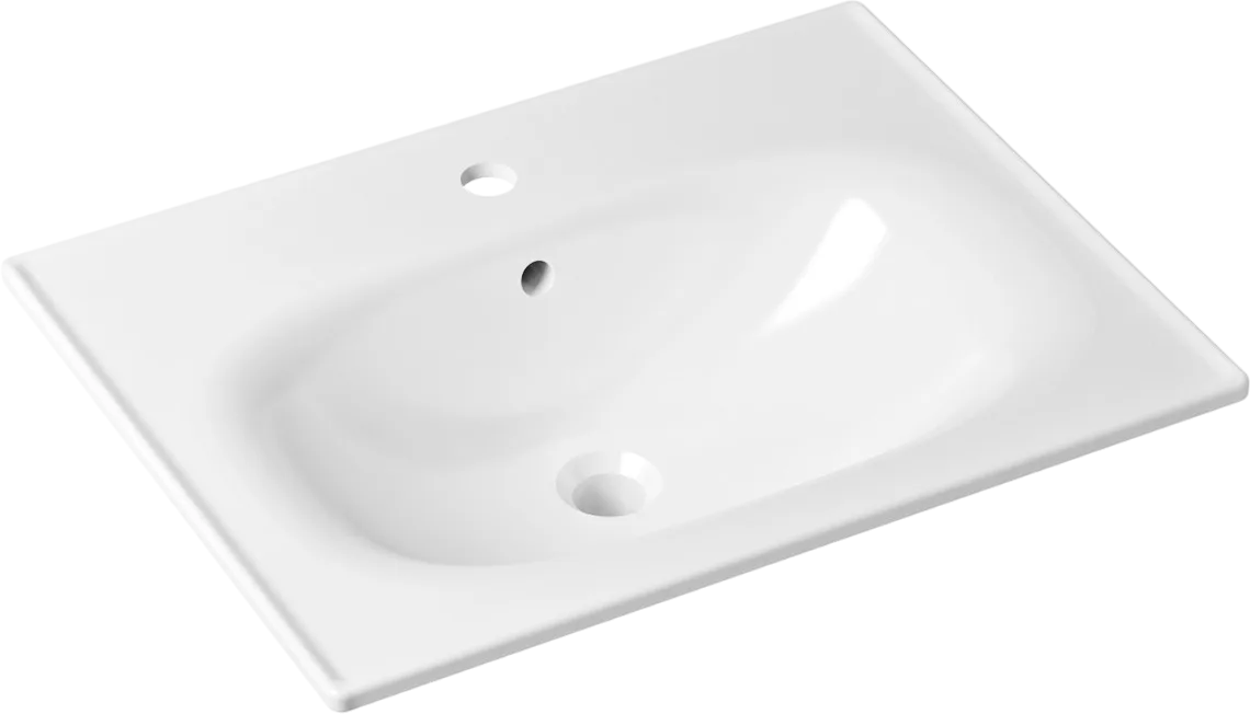 Раковина встраиваемая сверху Lavinia Boho Bathroom Sink 33312010 60 глянцевая белая, прямоугольная
