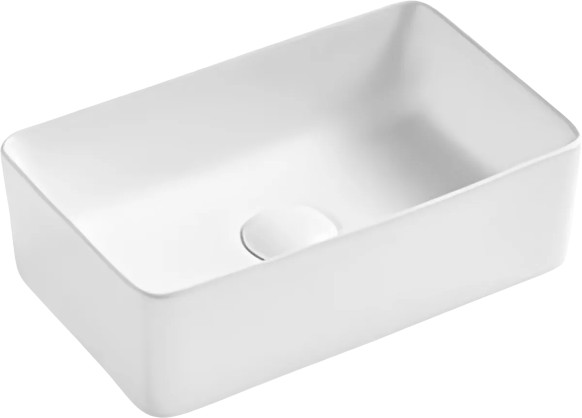 Накладная раковина D&K Berlin 38 глянцевая белая, прямоугольная