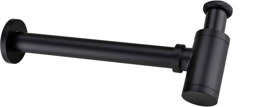 Сифон для раковины Boheme Black 609-B 32 мм, бутылочный, черный