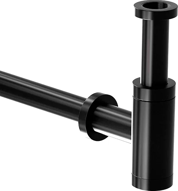 Сифон для раковины SantiLine SL-115 32 мм, бутылочный, глянцевый черный