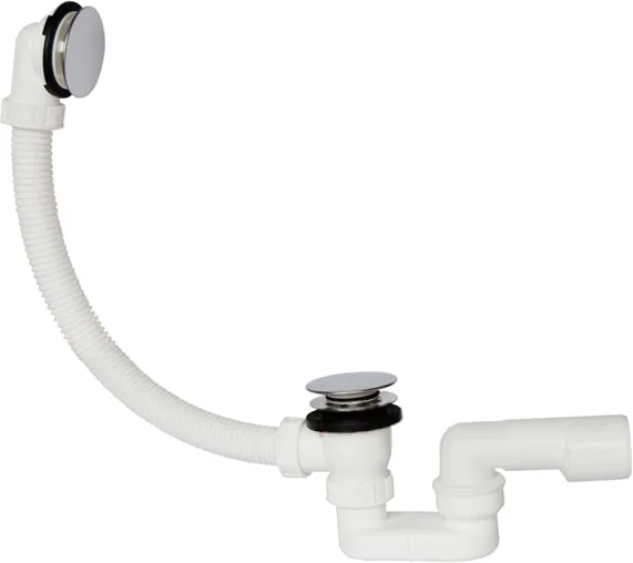 Слив-перелив для ванны Plastbrno EVK0150 52 мм, клик-клак, хром, с сифоном