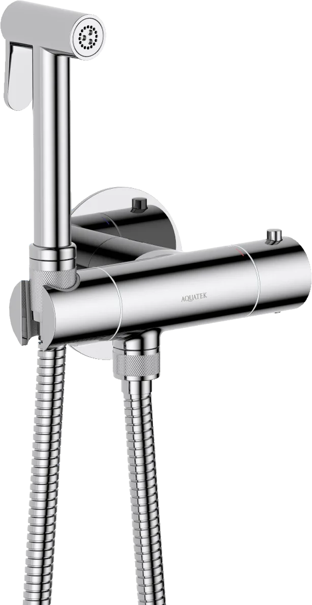 Гигиенический душ AQUATEK Оберон AQ1027CR со смесителем, С ВНУТРЕННЕЙ ЧАСТЬЮ, хром