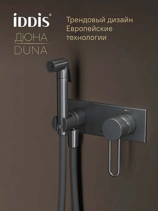 Гигиенический душ IDDIS Дюна (Duna) DUNGMV0i08 со смесителем, графит матовый