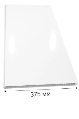 Белая лакированная глянцевая панель ПВХ 2600x375x9 м