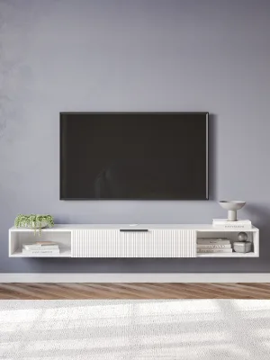 Тумба под телевизор DIWO Краснодар подвесная 180x20x30, см белая, ручка черная